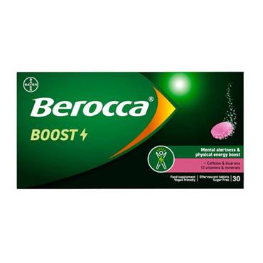 Berocca Boost 30 Sugar Free Effervescent Tablets + Caffeine & Guarana Extract