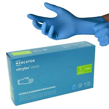 Mercator Nitrylex Classic Examination & Protective Gloves 100Pack Small