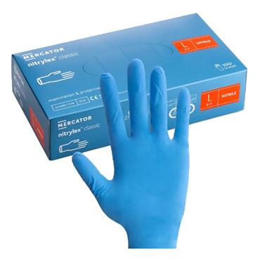 Mercator Nitrylex Classic Examination & Protective Gloves 100Pack Large