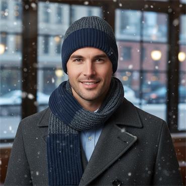 Just Jack Winter Wear Hat & Scarf Set Navy