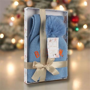Little Treasures Blue Boston Scarf & Hat 