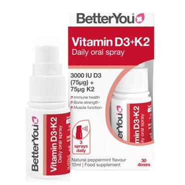 BetterYou Vitamin D3+K2 Oral Spray 12ml