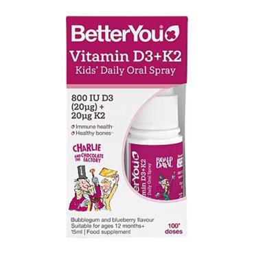 BetterYou Roald Dahl Vitamin D3+K2 Kids Daily Oral Spray 15ml