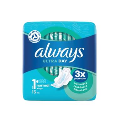 ALWAYS ULTRA PADS NORMAL (SIZE 1) - 13 Pack
