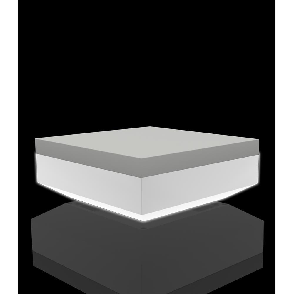 LED Ottoman square 100cm/40" sq. x 40cm/16" h (wireless remote