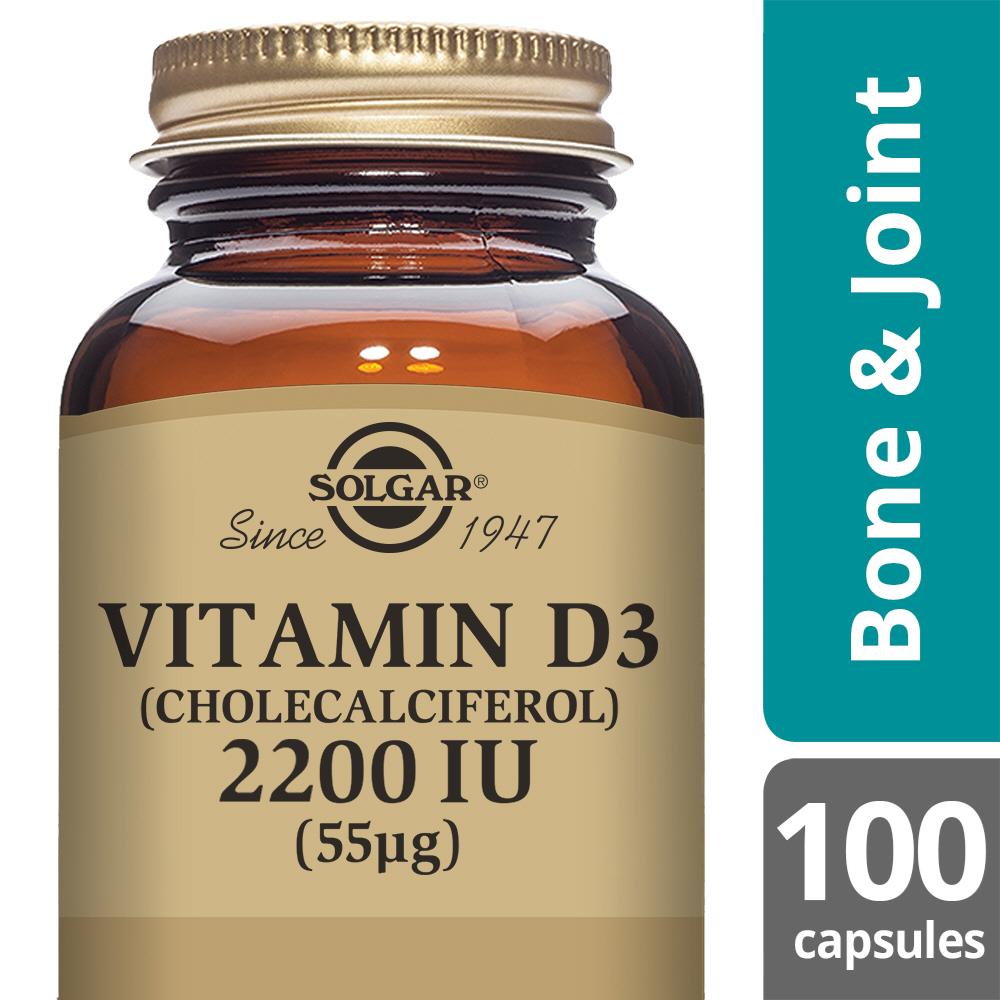 Solgar Vitamin D3 2200 iu (55ug) 100 veg capsules Mellericks Pharmacy