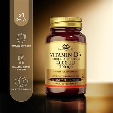 Solgar Vitamin D3 4000iu(100ug) 60 veg capsules