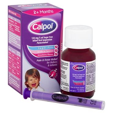 Calpol Six Plus Sugar Free Strawberry 60ml