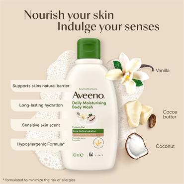 Aveeno Daily Moisturising Body Wash Cocoa Vanilla 300ml