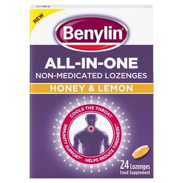 Benylin All In One Lozenges Honey & Lemon 24