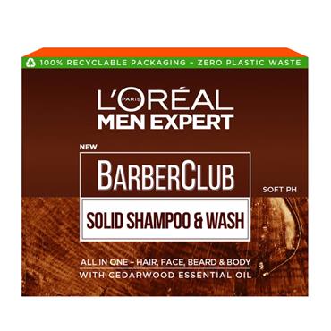 LOreal Paris Men Expert Barber Club Solid Shampoo and Wash Bar for Hair, Face, Beard and Body