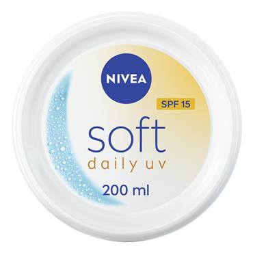 Nivea Soft Daily UV Moisturiser for Face Hand & Body SPF15 200ml