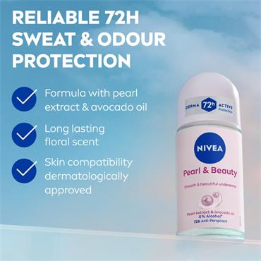 NIVEA Pearl & Beauty Anti-Perspirant Deodorant Roll-On 50ml