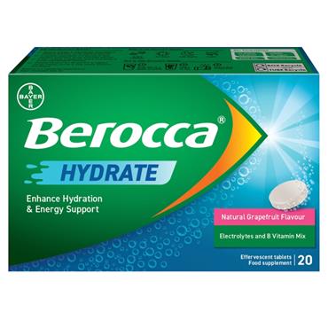 Berocca Hydrate Grapefruit 20 Effervescent Tab
