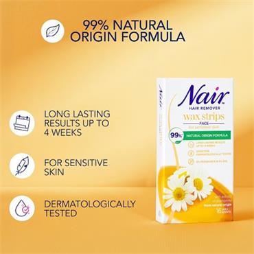 Nair Face Wax Strips Sensitive Skin