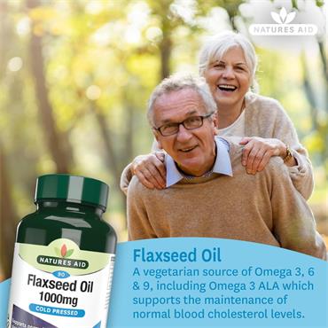 Natures Aid Flaxseed Oil 1000mg Cold Pressed 90 ca