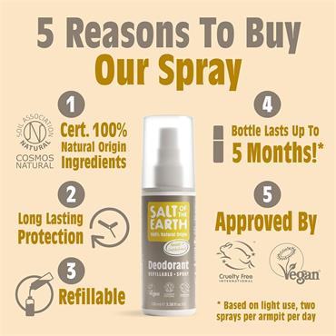 Salt Of The Earth Amber&Sandlewood Deodorant Spray