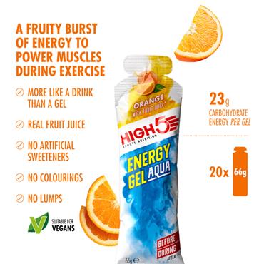 High 5 Energy Gel Aqua Orange 66g