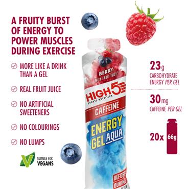 High 5 Energy Gel Aqua Caffeine Berry 66g