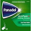 Panadol Actifast 500mg Soluble Tablets 12 Pack