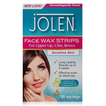 Jolen Face Wax Strips 16s