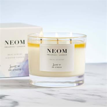 Neom Real Luxury De Stress 3 Wick Candle 420g