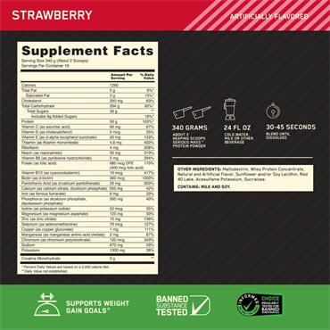 Optimum Nutrition Serious Mass Strawberry 5450g