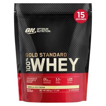 Optimum Nutrition Gold Standard 100% Whey Protein Powder Vanilla Ice Cream 450g