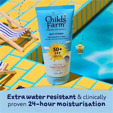 Childs Farm SPF 50+ Sun Cream 100ml Fragrance Free Sunscreen 