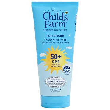 Childs Farm SPF 50+ Sun Cream 100ml Fragrance Free Sunscreen 