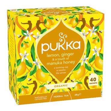 Pukka Lemon Ginger Manuka Honey Tea 40 Sachets