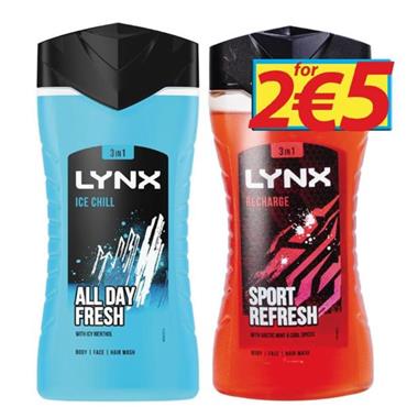 Lynx Shower Gel Recharge & Ice Chill Twin Pack
