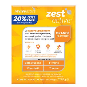 Revive Zest Active Orange 30+6 free Sachets
