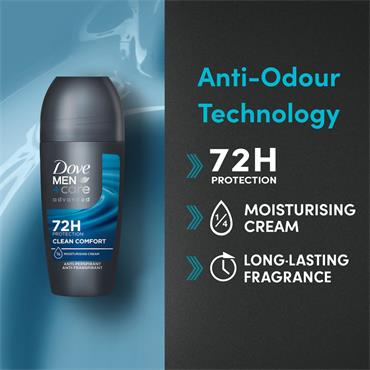 Dove Men Roll On Clean Comfort 72hr Protection