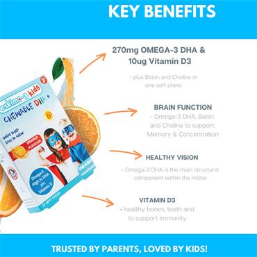 Eskimo-3 Kids Chewable DHA+ (orange) 27 chewables