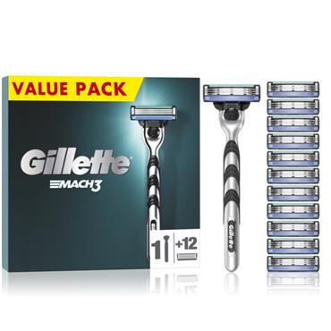 Gillette Mach 3 Value Pack 12 Blades