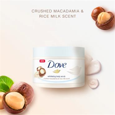 dove exfoliating macadamia scrub
