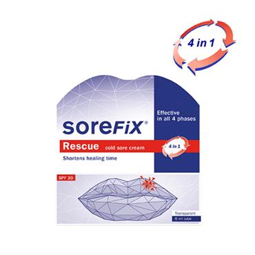 SoreFix Rescue Cold Sore Cream 6ml Tube with SPF30