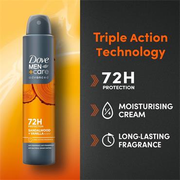 Dove Men Sandalwood & Vanilla Deo 200ml