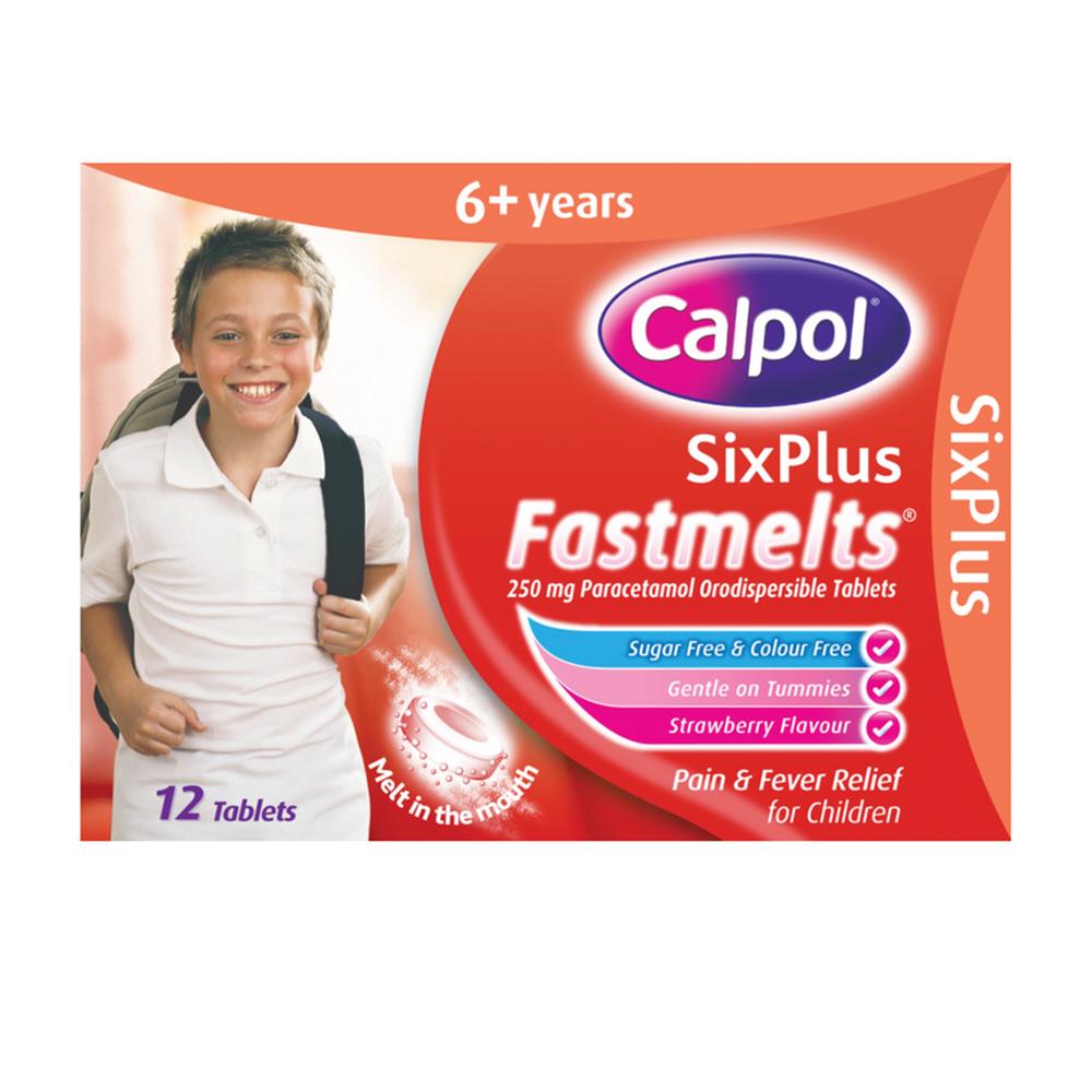 Calpol Six Plus Sugar Free Fastmelts 12 Tablets Mellericks Pharmacy