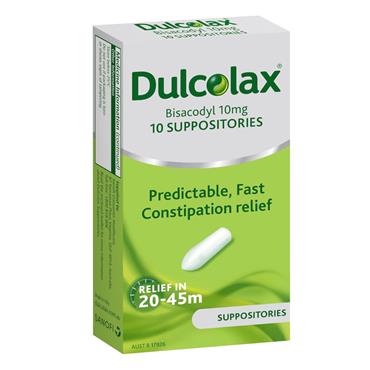 Dulcolax 10mg Bisacodyl Suppositories 12 Pack