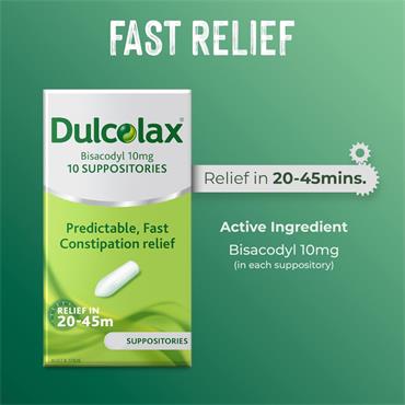 Dulcolax 10mg Bisacodyl Suppositories 12 Pack