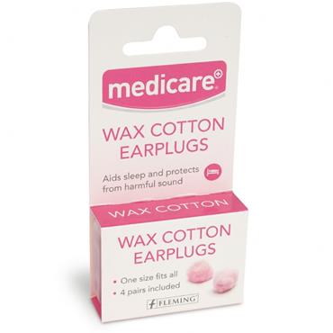 Medicare Wax-Cotton Earplugs 4 Pairs