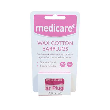 Medicare Wax-Cotton Earplugs 4 Pairs