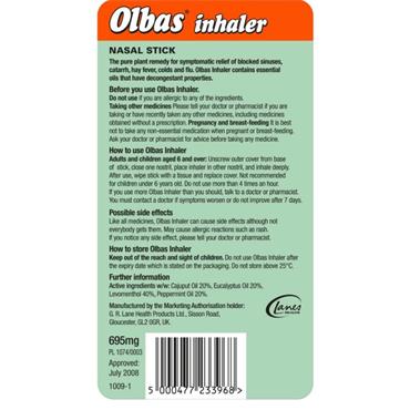 LANES OLBAS INHALER STICK