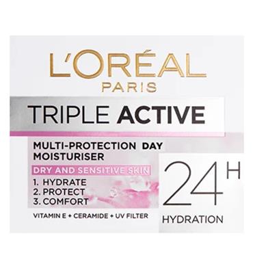 LOreal Triple Active Day Cream Dry & Sensitive 50m