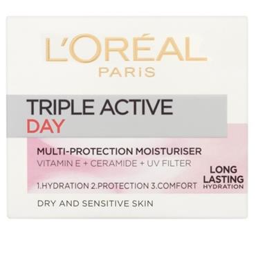 LOreal Triple Active Day Cream Dry & Sensitive 50m