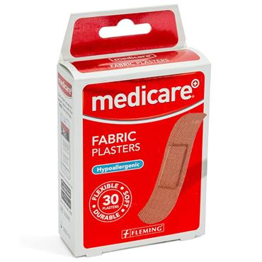 Medicare Fabric Plasters Hypoallergenic 30 Pack