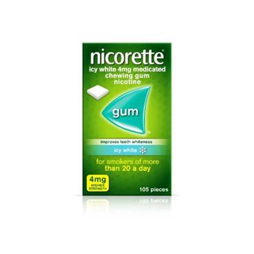 NICORETTE ICY WHITE 4MG GUM 105 PIECES
