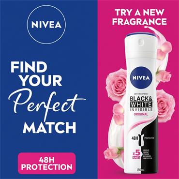 Nivea Black And White Clear Antiperspirant Deodorant 150ml